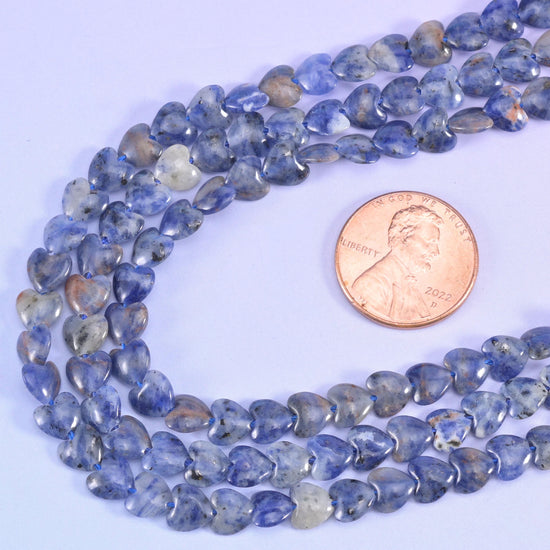 Blue Sodalite Heart Beads