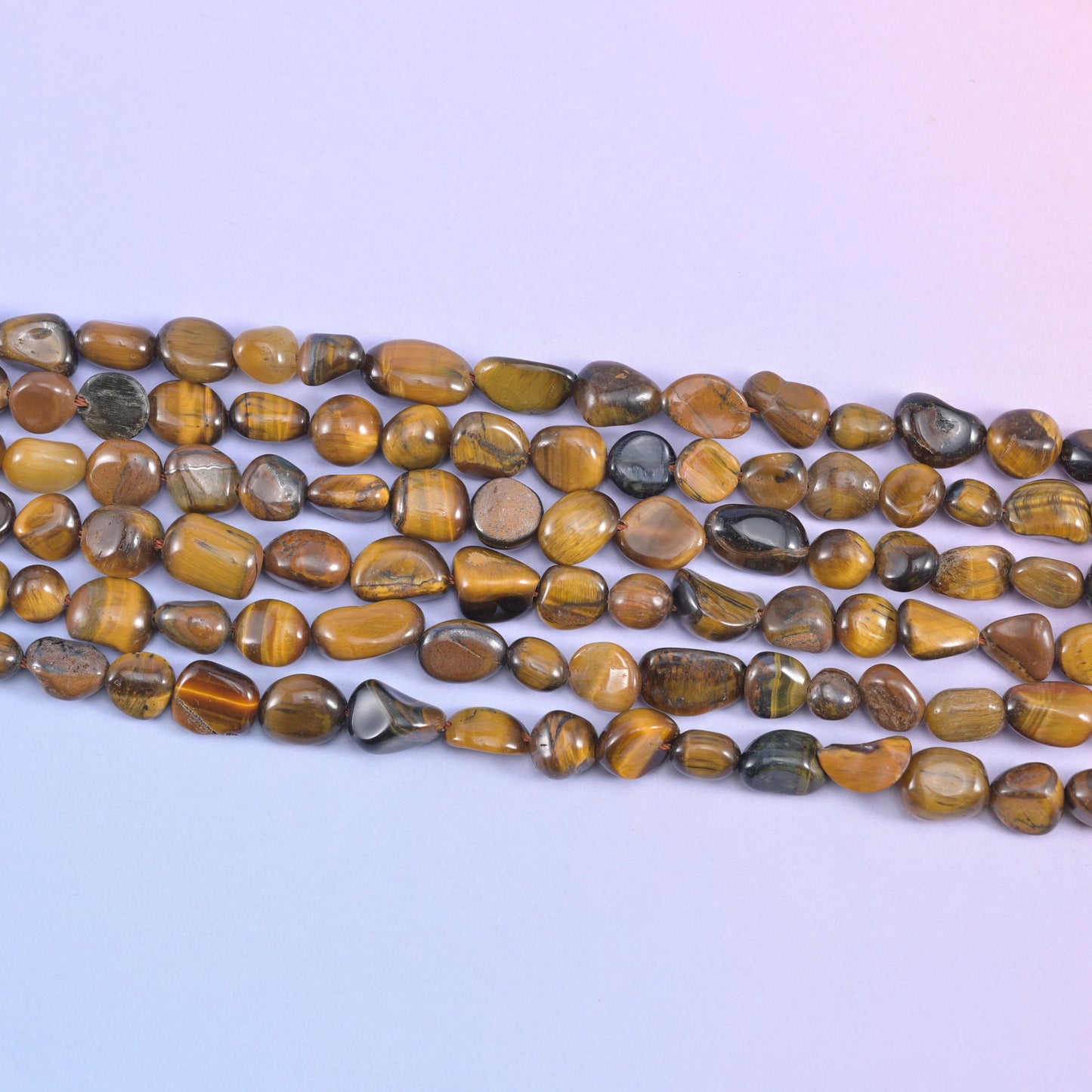 Tiger Eye Pebble Nugget Beads 6-8mm 8-12mm Jewelry Making 15.5" Strand