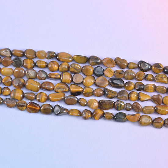 Tiger Eye Pebble Nugget Beads 6-8mm 8-12mm Jewelry Making 15.5" Strand
