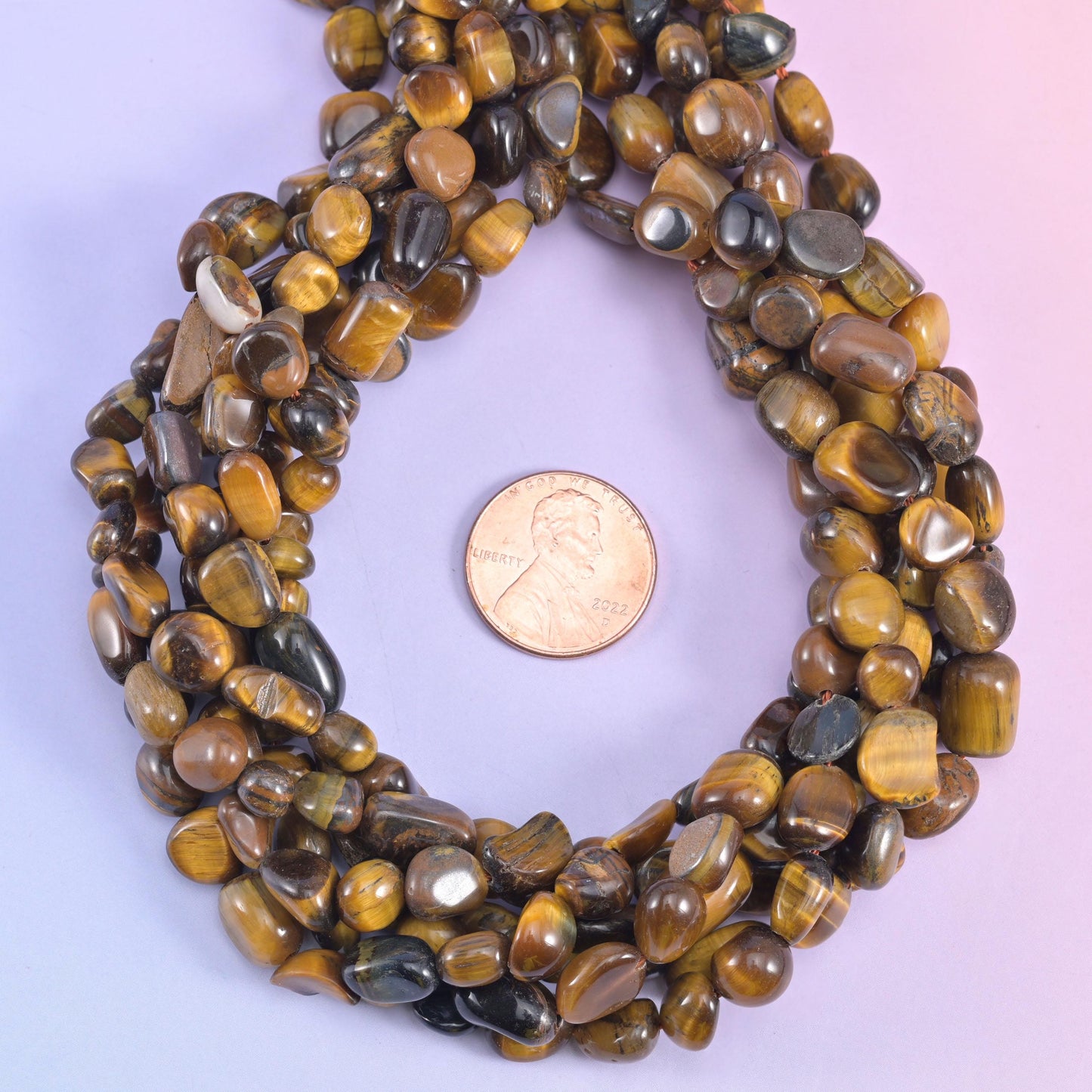 Tiger Eye Pebble Nugget Beads 6-8mm 8-12mm Jewelry Making 15.5" Strand