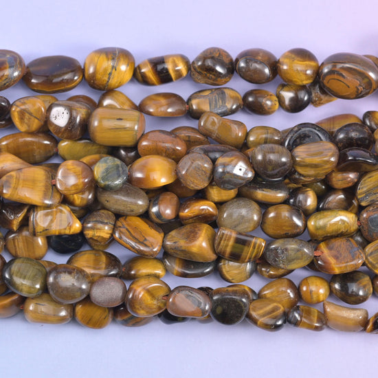 Tiger Eye Pebble Nugget Beads 6-8mm 8-12mm Jewelry Making 15.5" Strand