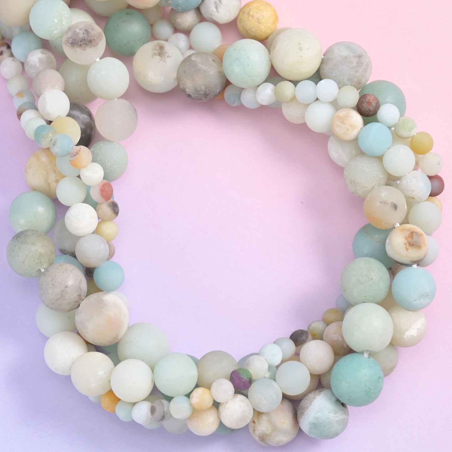 Multi-Color Amazonite Matte Round Beads 4mm 6mm 8mm 10mm Jewelry Making 15 Inch Strand
