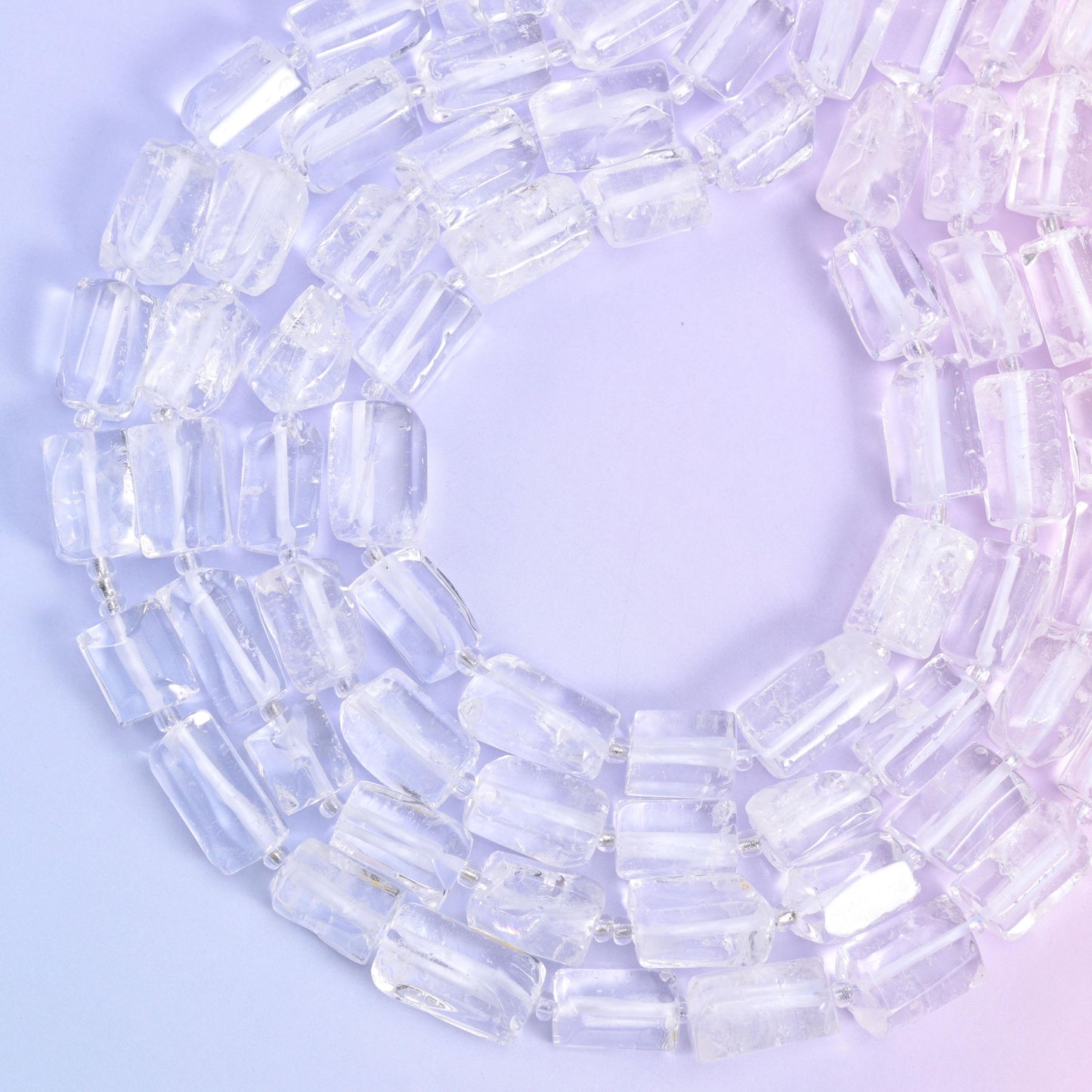 Clear Quartz Faceted Tube Beads Size 14x9mm Jewelry Making 15.5 Inch Strand