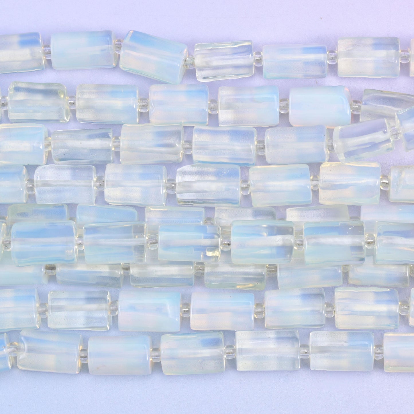 Opalite Faceted Tube Beads Size 12x8mm Jewelry Making 15.5 Inch Strand