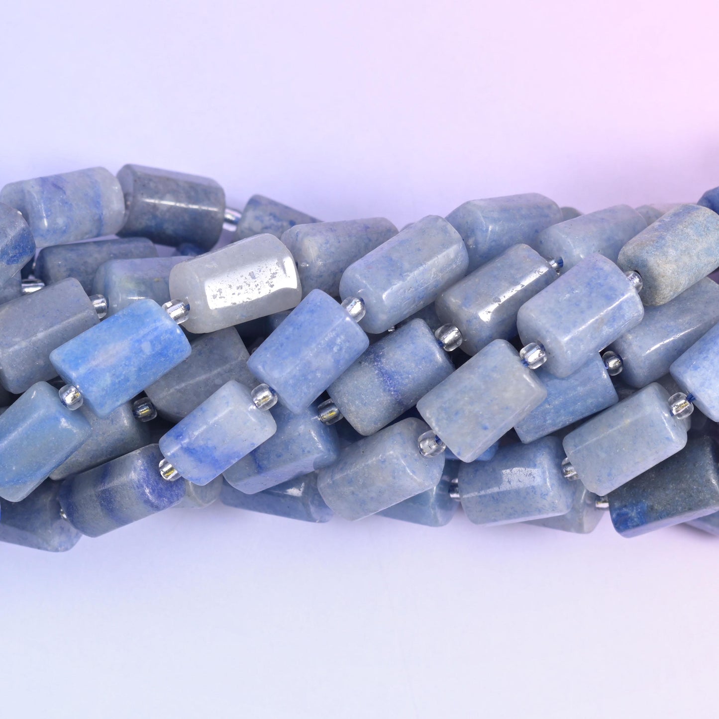 Blue Aventurine Faceted Tube Beads Size 12x8mm Jewelry Making 15.5 Inch Strand