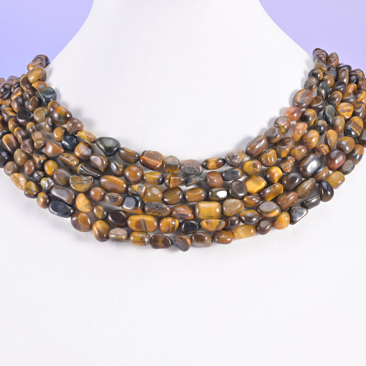 Tiger Eye Pebble Nugget Beads 6-8mm 8-12mm Jewelry Making 15.5" Strand