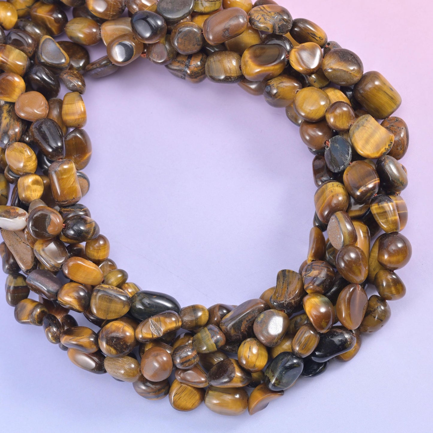 Tiger Eye Pebble Nugget Beads 6-8mm 8-12mm Jewelry Making 15.5" Strand