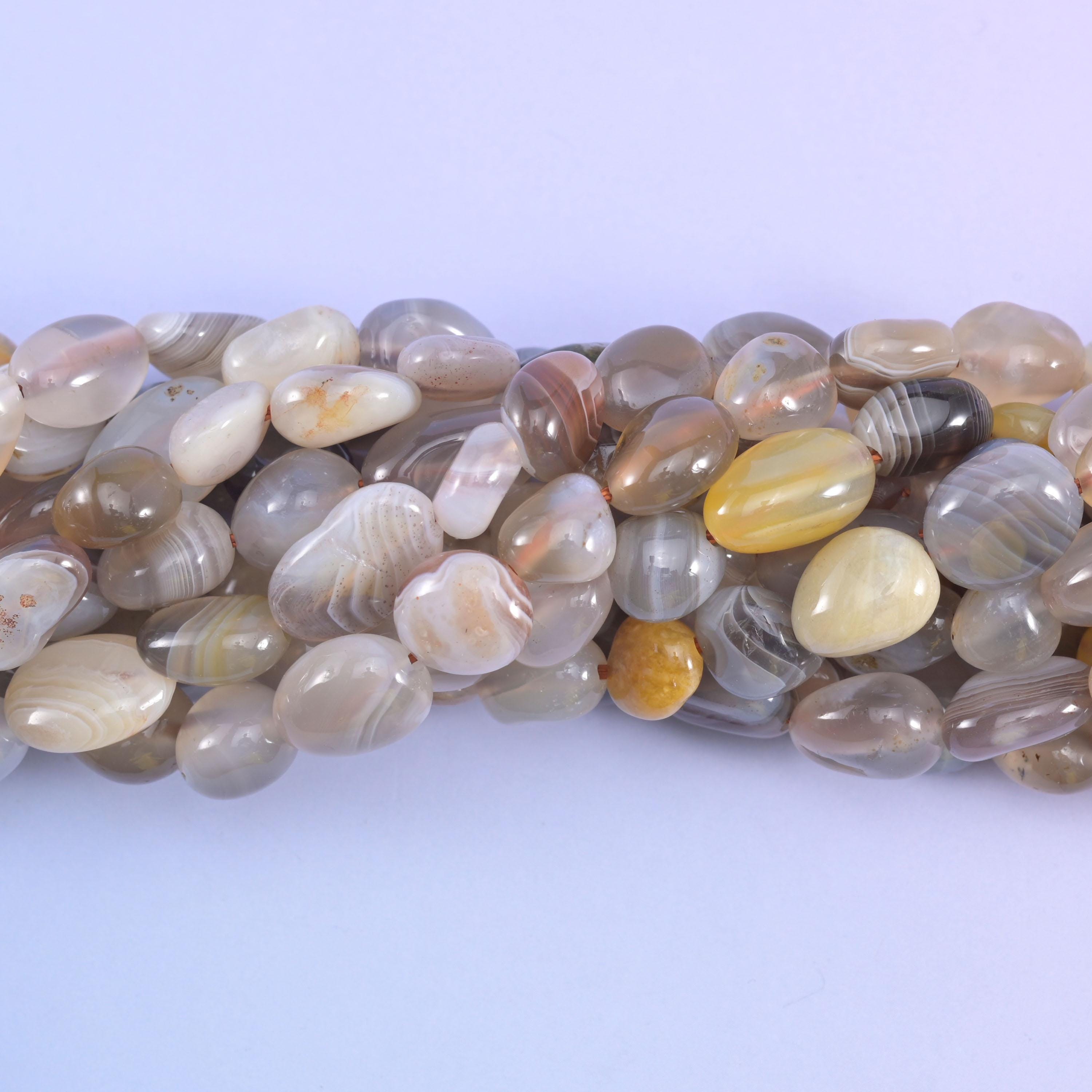 Botswana Agate Pebble Nugget Beads 6-8mm 8-12mm Jewelry Making 15.5" Strand