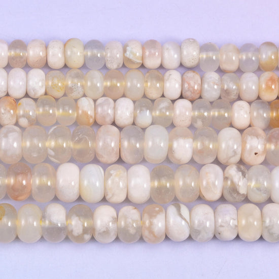 Sakura Agate Smooth Rondelle Beads Jewelry Making Size 4x6mm 5x8mm 15.5" Strand