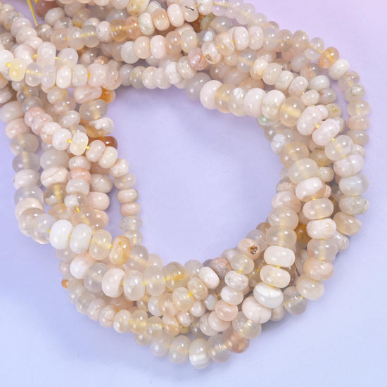 Sakura Agate Smooth Rondelle Beads Jewelry Making Size 4x6mm 5x8mm 15.5" Strand