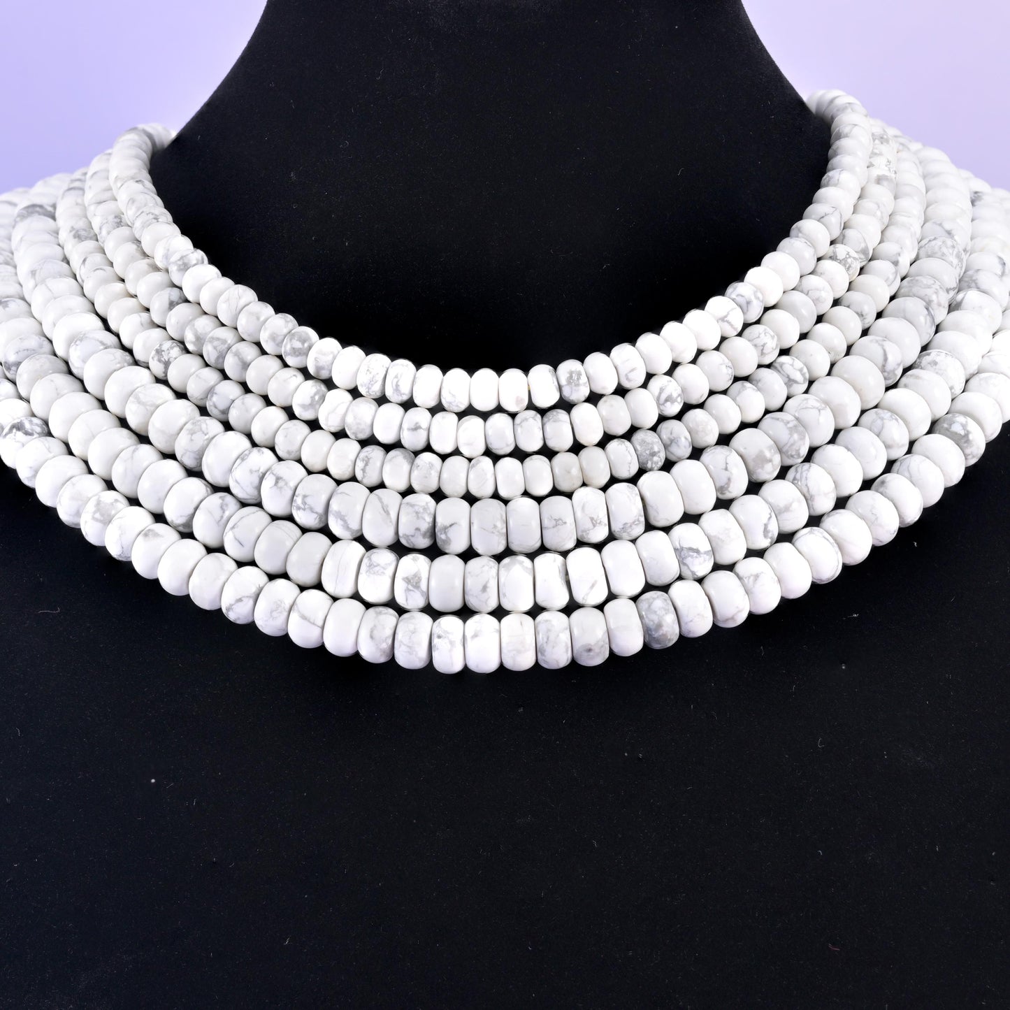 White Howlite Smooth Rondelle Beads Jewelry Making Size 4x6mm 5x8mm 15.5" Strand