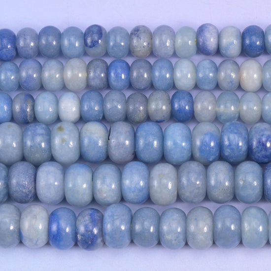 Blue Aventurine Smooth Rondelle Beads Jewelry Making Size 4x6mm 5x8mm 15.5" Strand