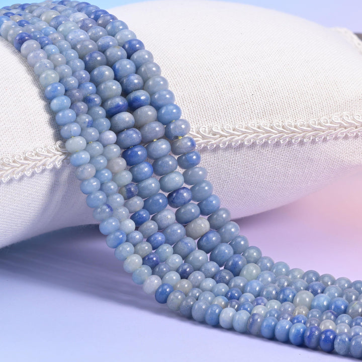 Blue Aventurine Smooth Rondelle Beads Jewelry Making Size 4x6mm 5x8mm 15.5" Strand