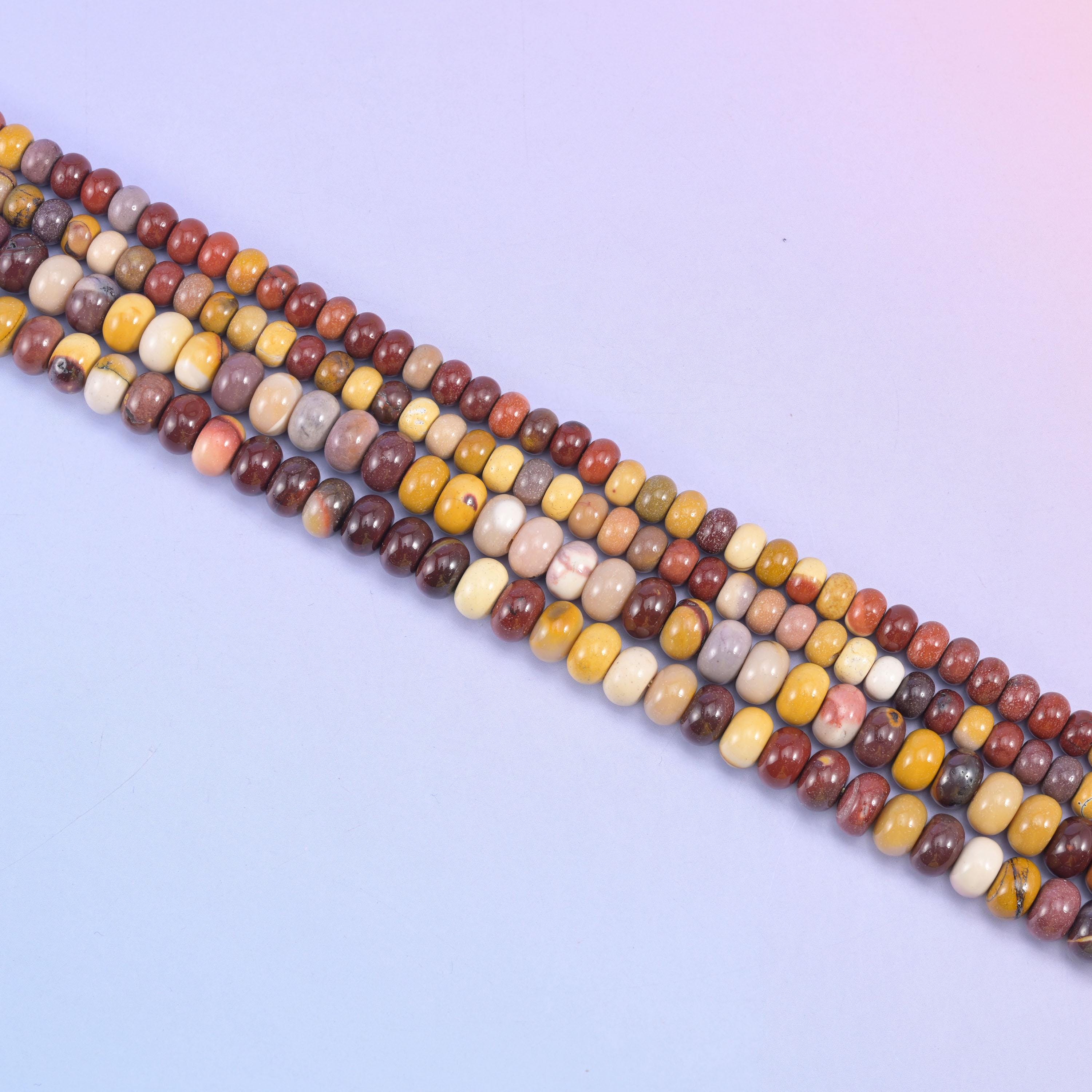 Mookaite Jasper Smooth Rondelle Beads Jewelry Making Size 4x6mm 5x8mm 15.5" Strand