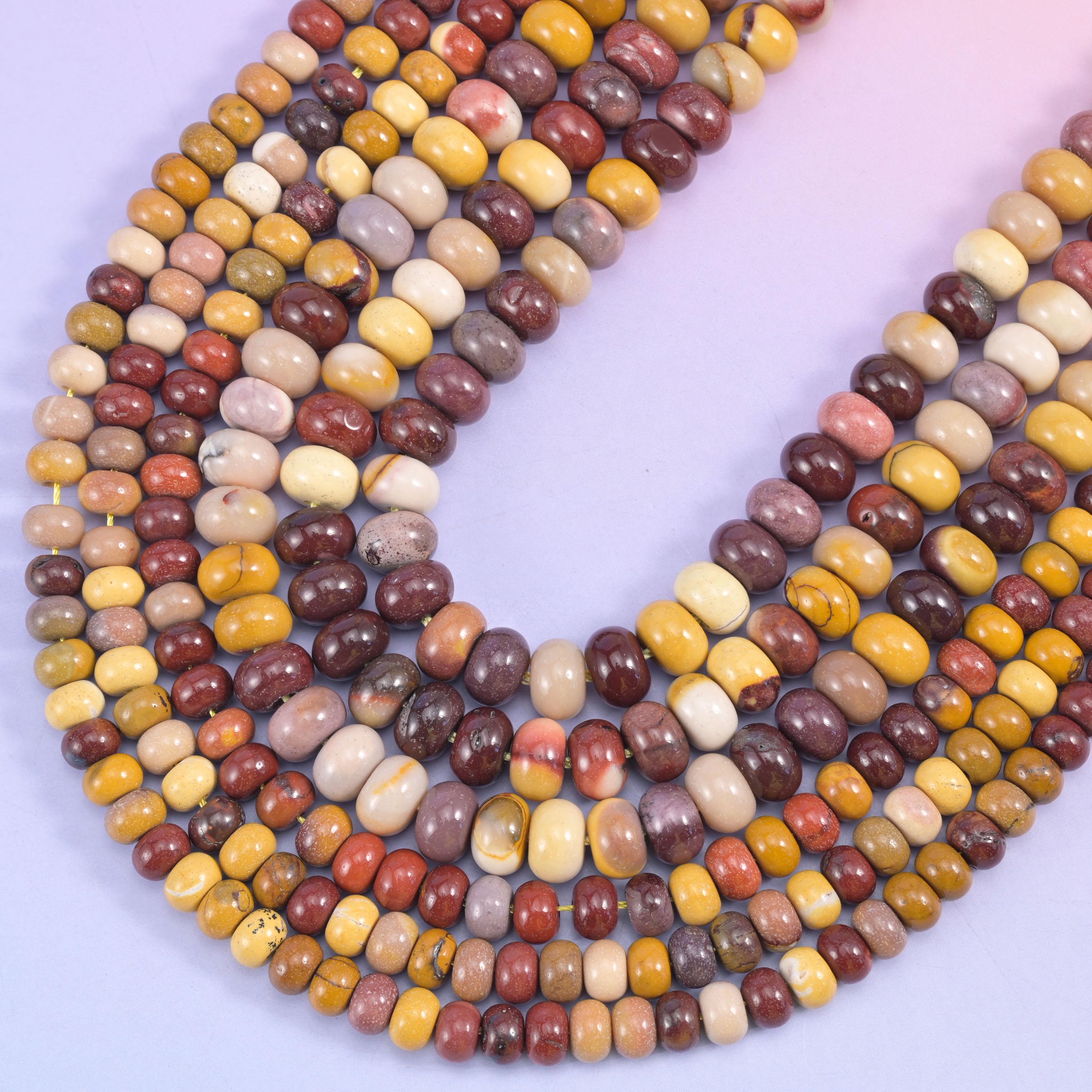 Mookaite Jasper Smooth Rondelle Beads Jewelry Making Size 4x6mm 5x8mm 15.5" Strand