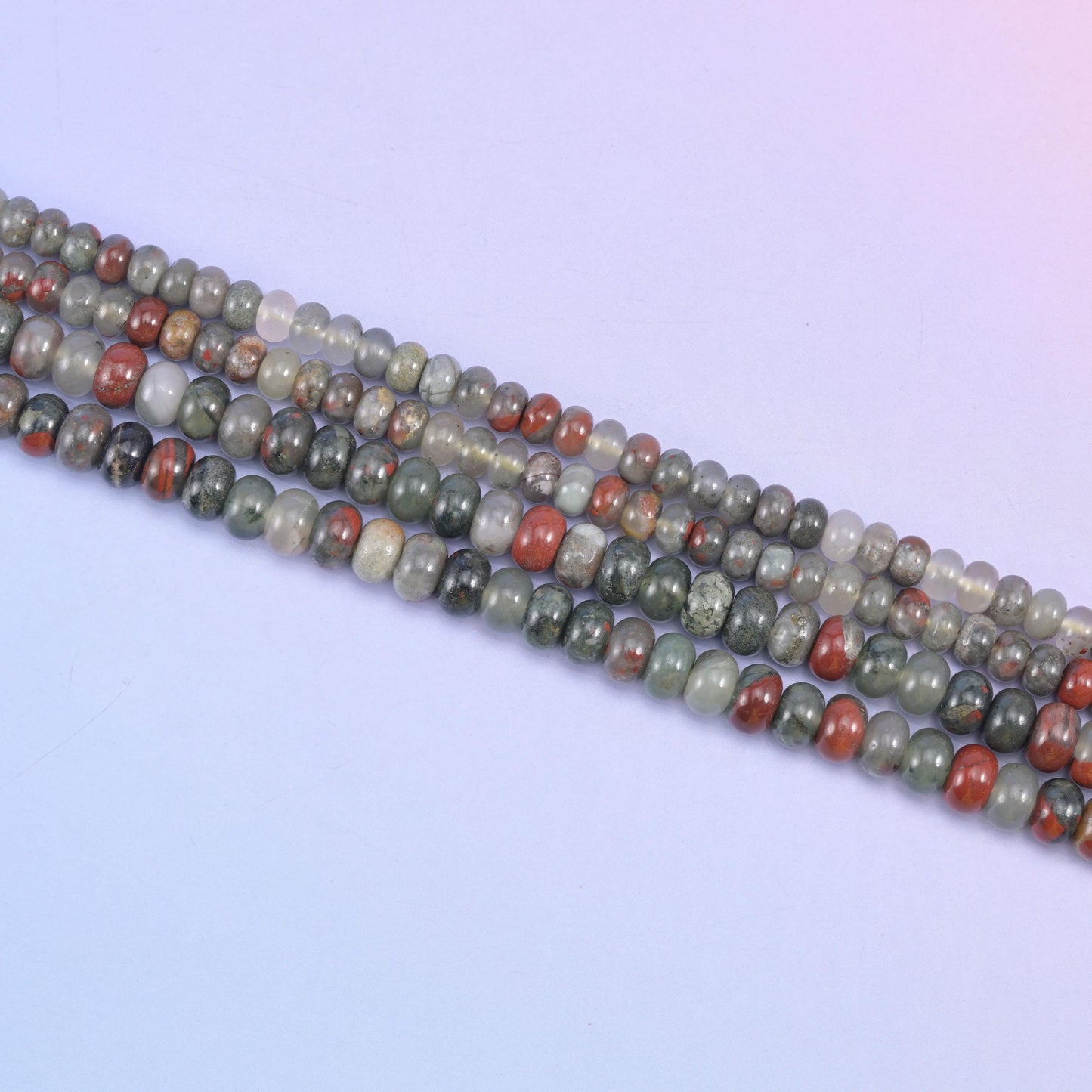 African Bloodstone Smooth Rondelle Beads Jewelry Making Size 4x6mm 5x8mm 15.5" Strand
