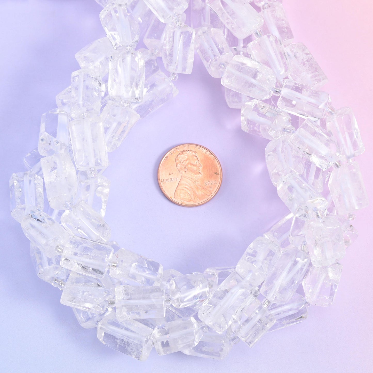 Clear Quartz Faceted Tube Beads Size 14x9mm Jewelry Making 15.5 Inch Strand