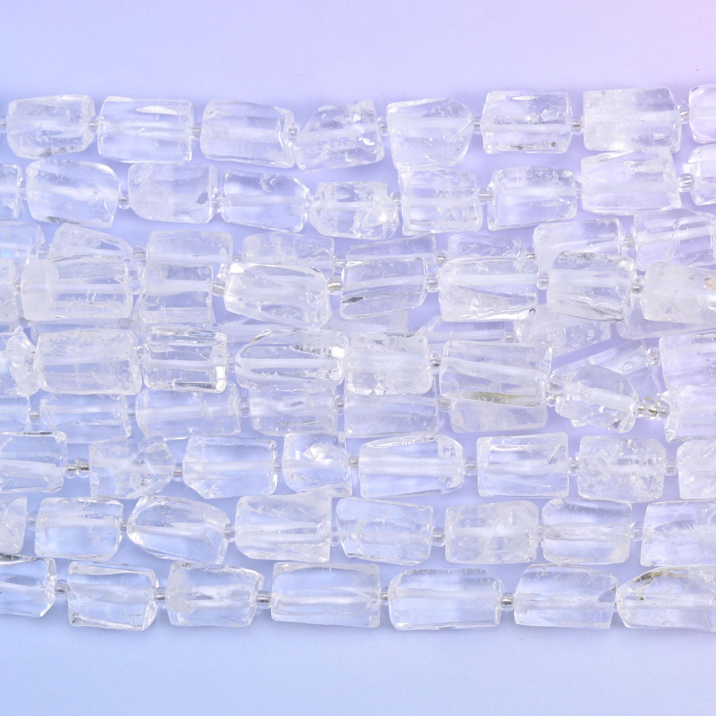 Clear Quartz Faceted Tube Beads Size 14x9mm Jewelry Making 15.5 Inch Strand