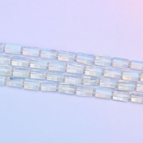 Opalite Faceted Tube Beads Size 12x8mm Jewelry Making 15.5 Inch Strand