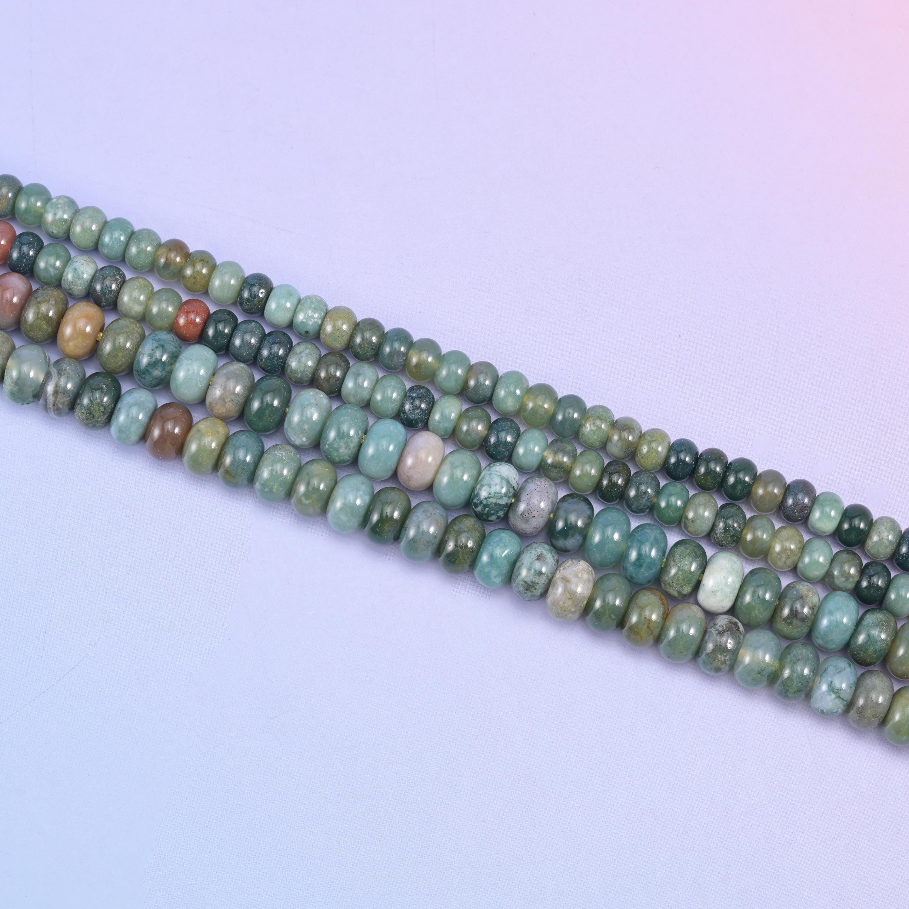 Indian Agate Smooth Rondelle Beads Jewelry Making Size 4x6mm 5x8mm 15.5" Strand