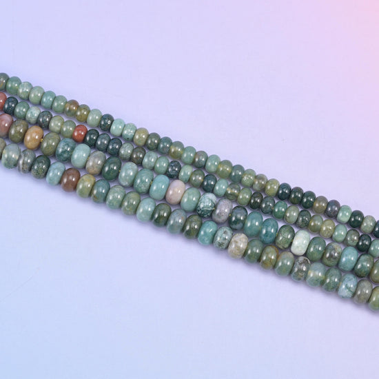 Indian Agate Smooth Rondelle Beads Jewelry Making Size 4x6mm 5x8mm 15.5" Strand