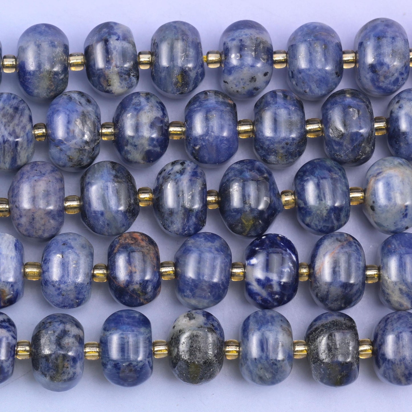 Sodalite Pumpkin Rondelle Beads Jewelry Making Size 12x8mm 15" Strand