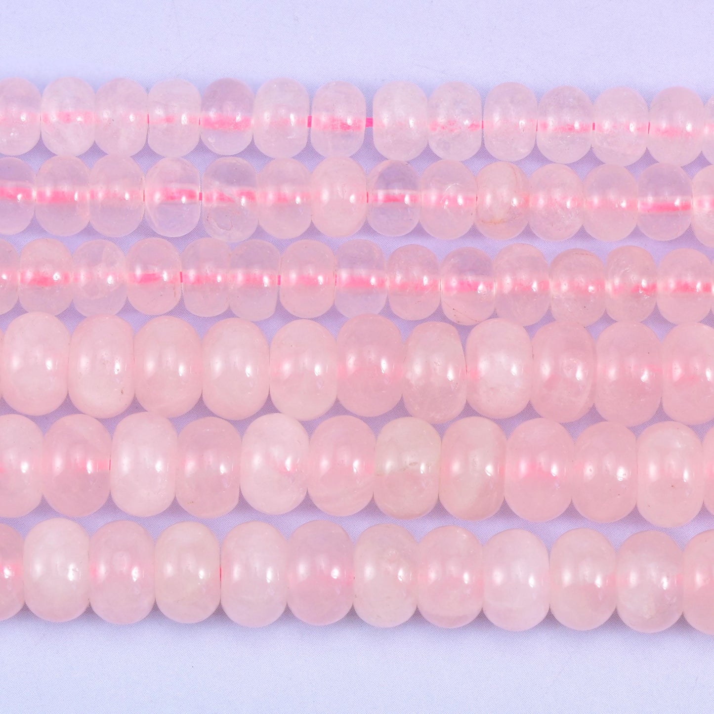 Rose Quartz Smooth Rondelle Beads Jewelry Making Size 4x6mm 5x8mm 15.5" Strand