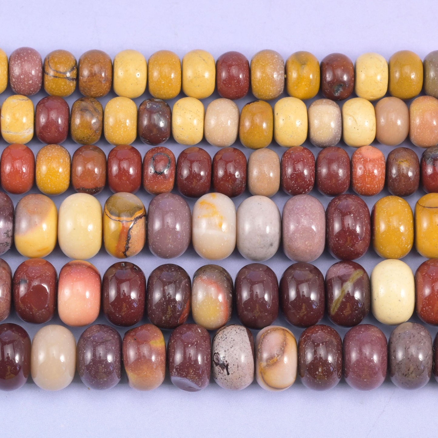Mookaite Jasper Smooth Rondelle Beads Jewelry Making Size 4x6mm 5x8mm 15.5" Strand