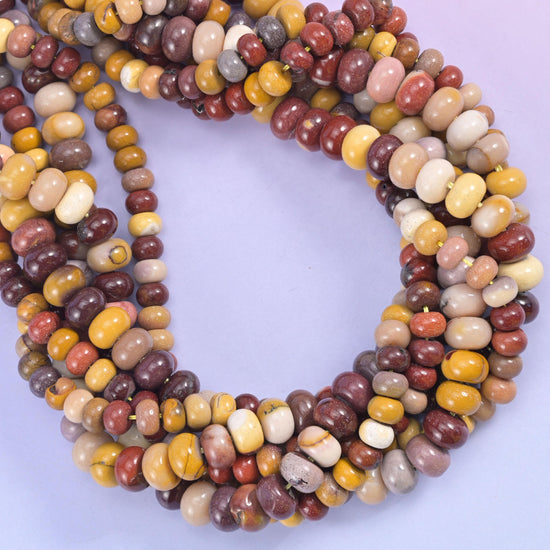 Mookaite Jasper Smooth Rondelle Beads Jewelry Making Size 4x6mm 5x8mm 15.5" Strand