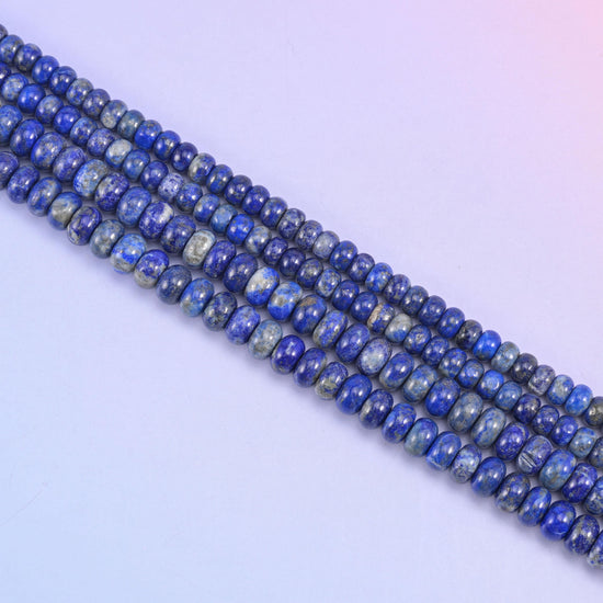 Lapis Lazuli Smooth Rondelle Beads Jewelry Making Size 4x6mm 5x8mm 15.5" Strand