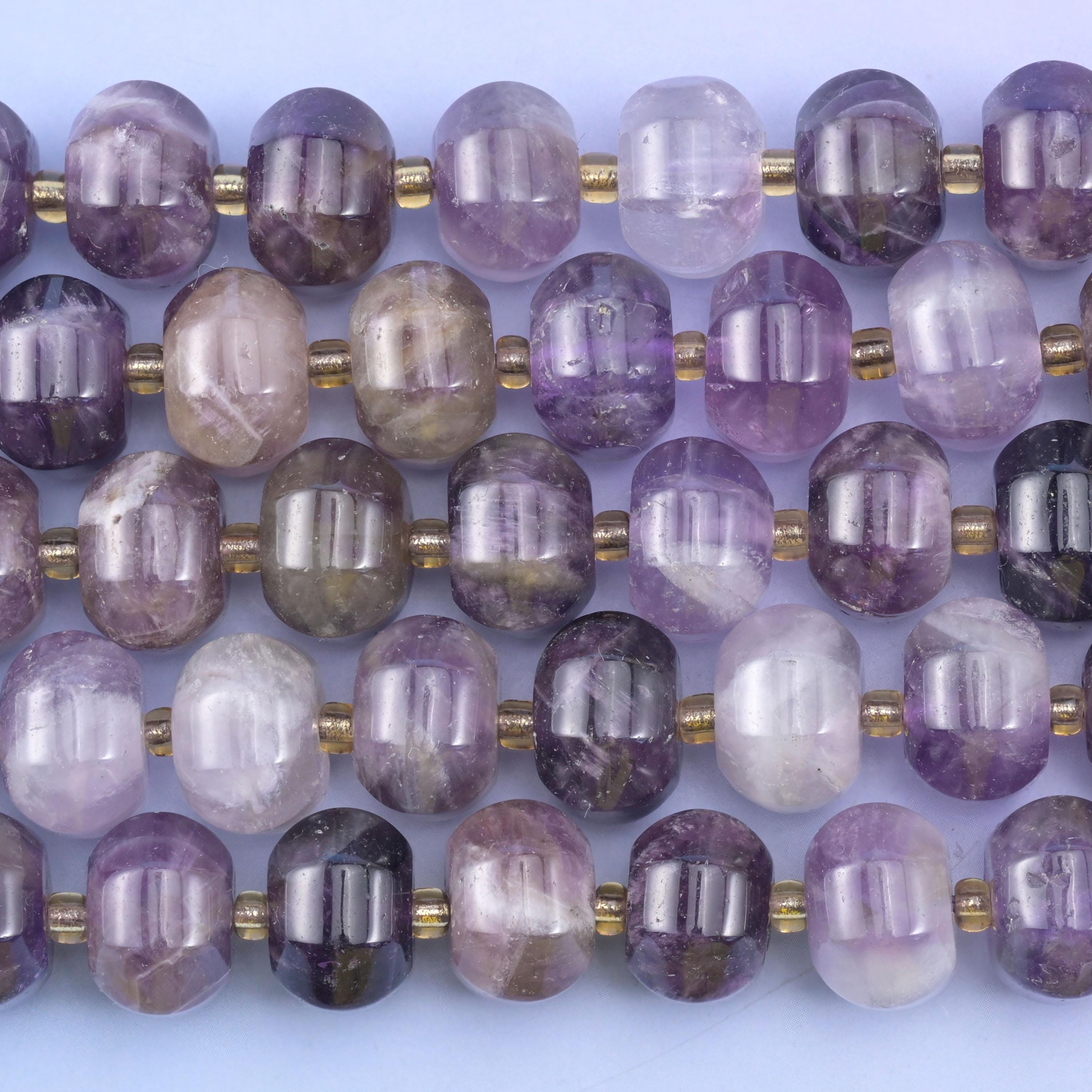 Amethyst Pumpkin Rondelle Beads Jewelry Making Size 12x8mm 15" Strand