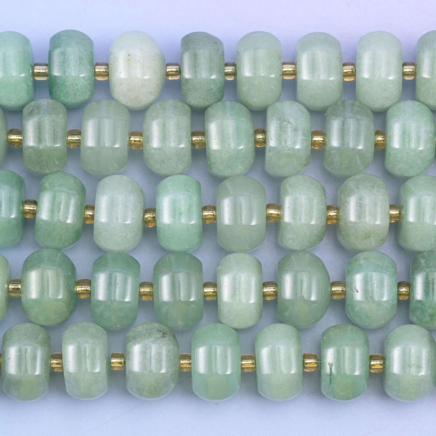 Green Aventurine Pumpkin Rondelle Beads Jewelry Making Size 12x8mm 15" Strand