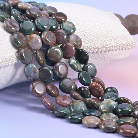 Indian Agate Smooth Coin Beads Size 15mm Jewelry Making 15 Inch Strand
