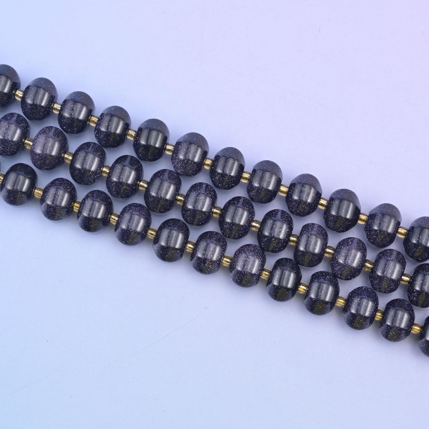 Blue Sandstone Pumpkin Rondelle Beads Jewelry Making Size 12x8mm 15" Strand