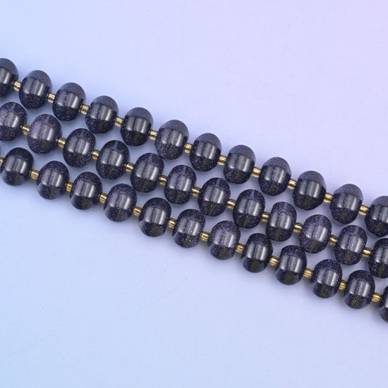 Blue Sandstone Pumpkin Rondelle Beads Jewelry Making Size 12x8mm 15" Strand