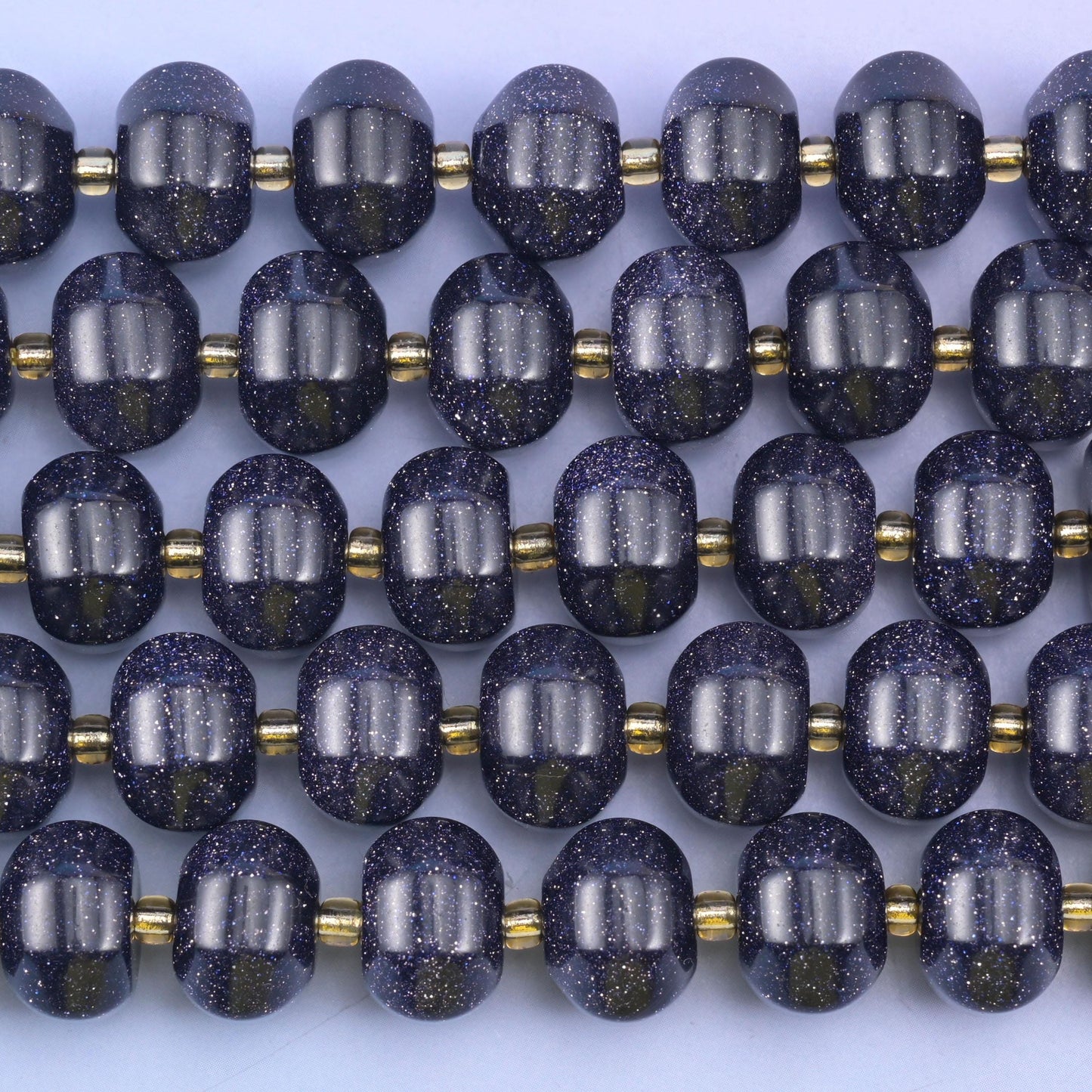 Blue Sandstone Pumpkin Rondelle Beads Jewelry Making Size 12x8mm 15" Strand