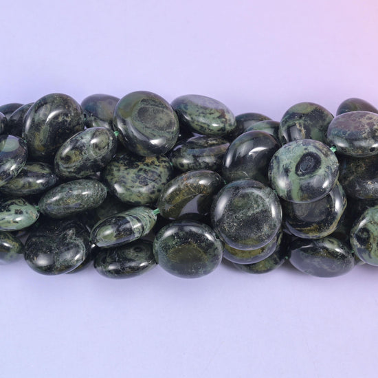 Kambaba Jasper Smooth Coin Beads Size 15mm Jewelry Making 15 Inch Strand