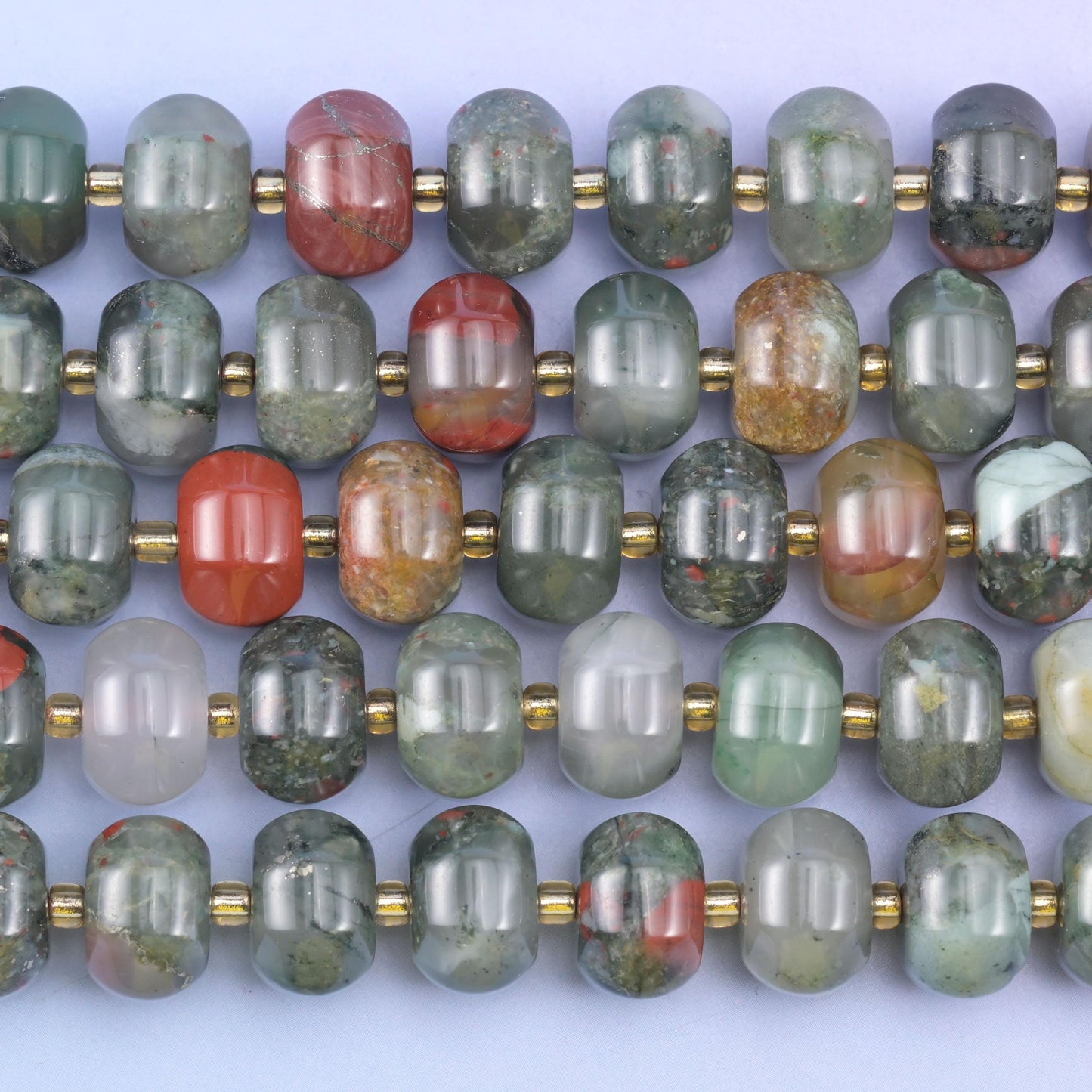 African Bloodstone Pumpkin Rondelle Beads Jewelry Making Size 12x8mm 15" Strand
