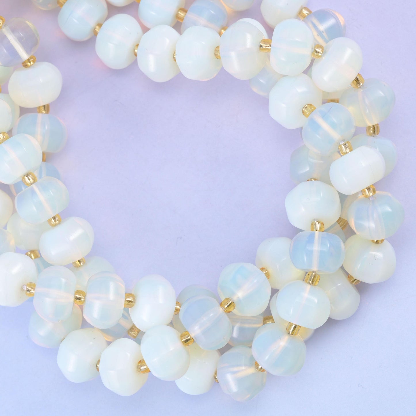 Opalite Pumpkin Rondelle Beads Jewelry Making Size 12x8mm 15" Strand