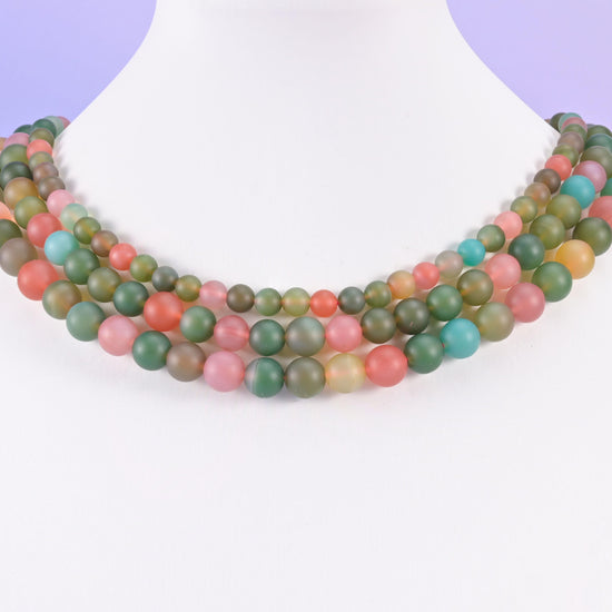 Green Yanyuan Agate Matte Round Beads 6mm 8mm 9mm Jewelry Making 14 Inch Strand