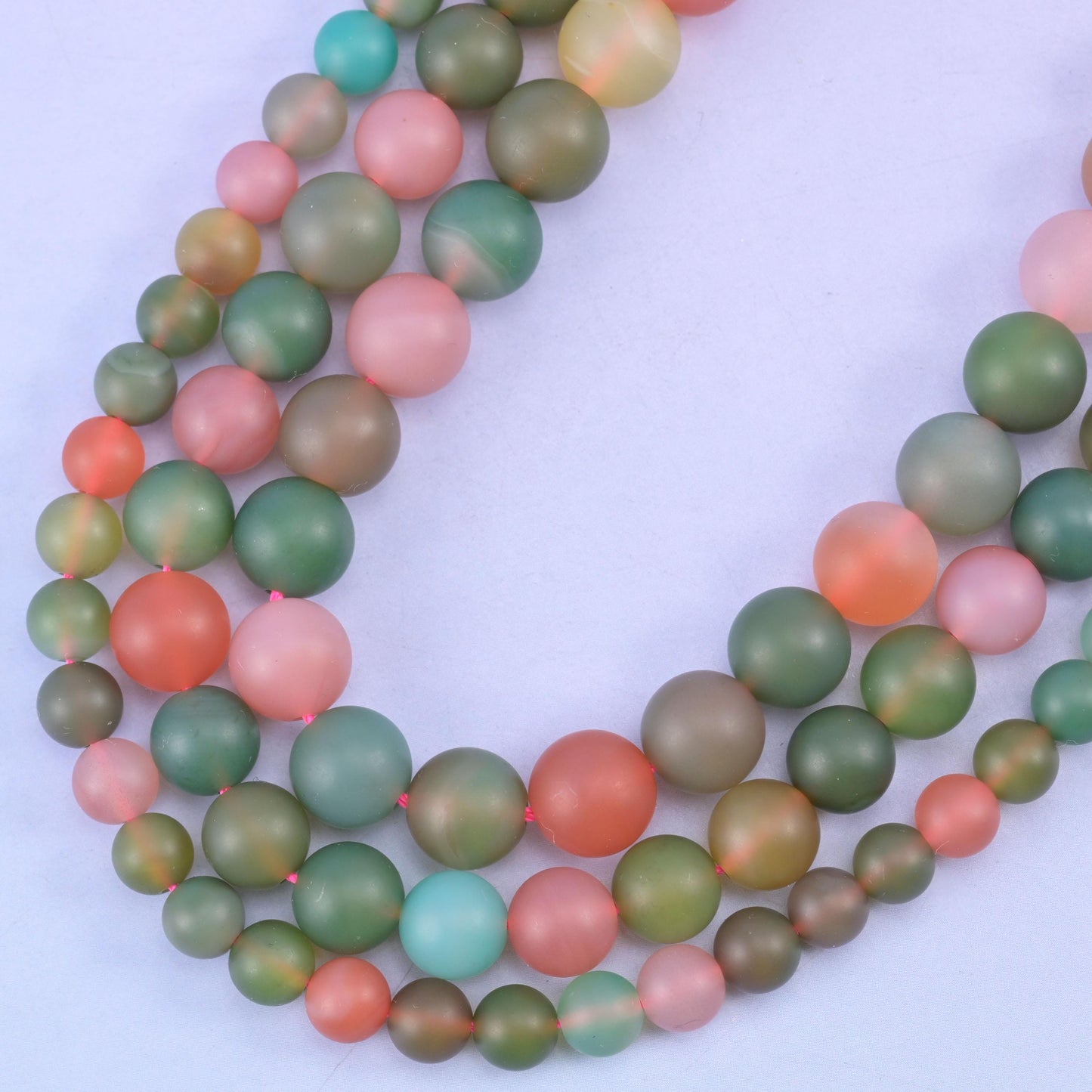 Green Yanyuan Agate Matte Round Beads 6mm 8mm 9mm Jewelry Making 14 Inch Strand