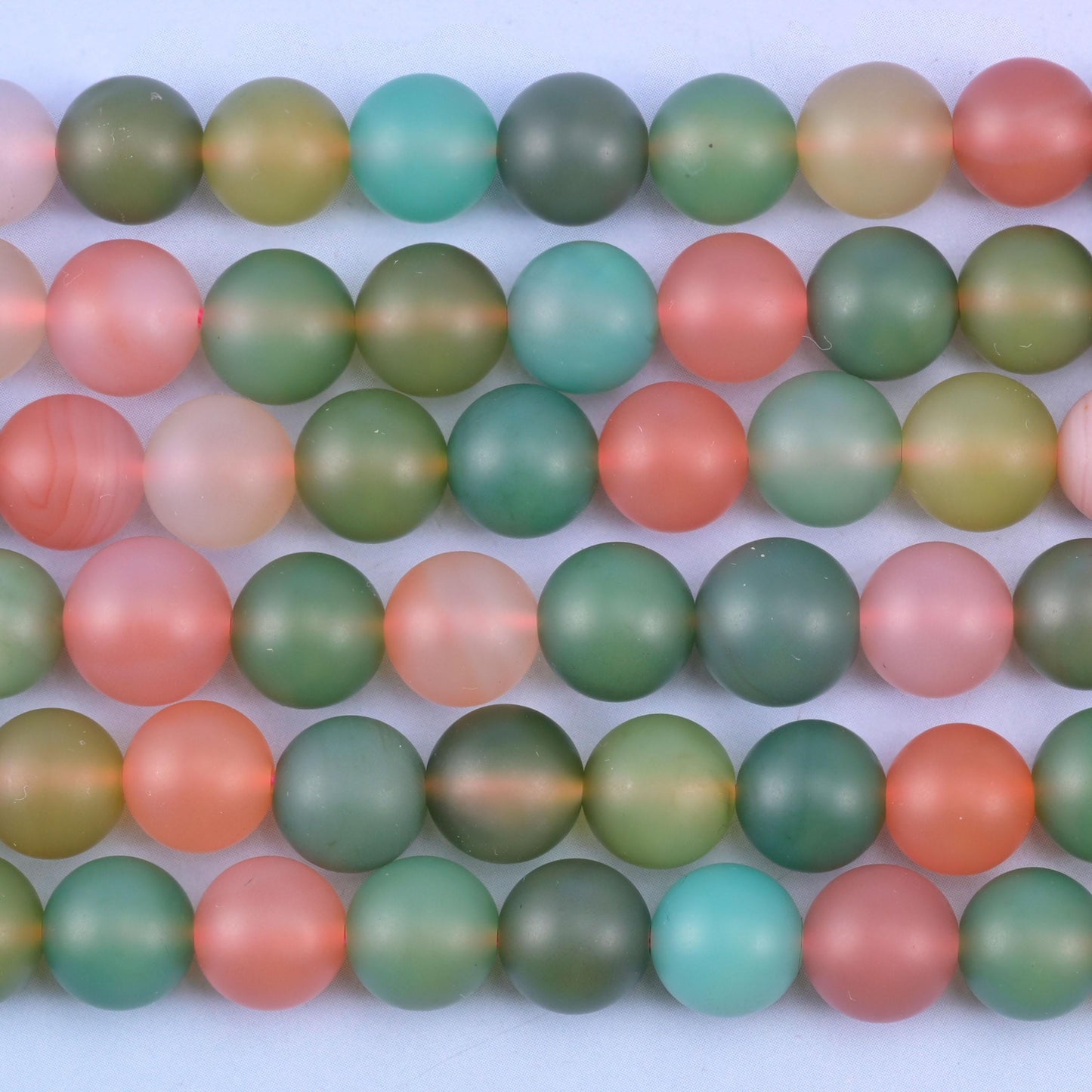 Green Yanyuan Agate Matte Round Beads 6mm 8mm 9mm Jewelry Making 14 Inch Strand