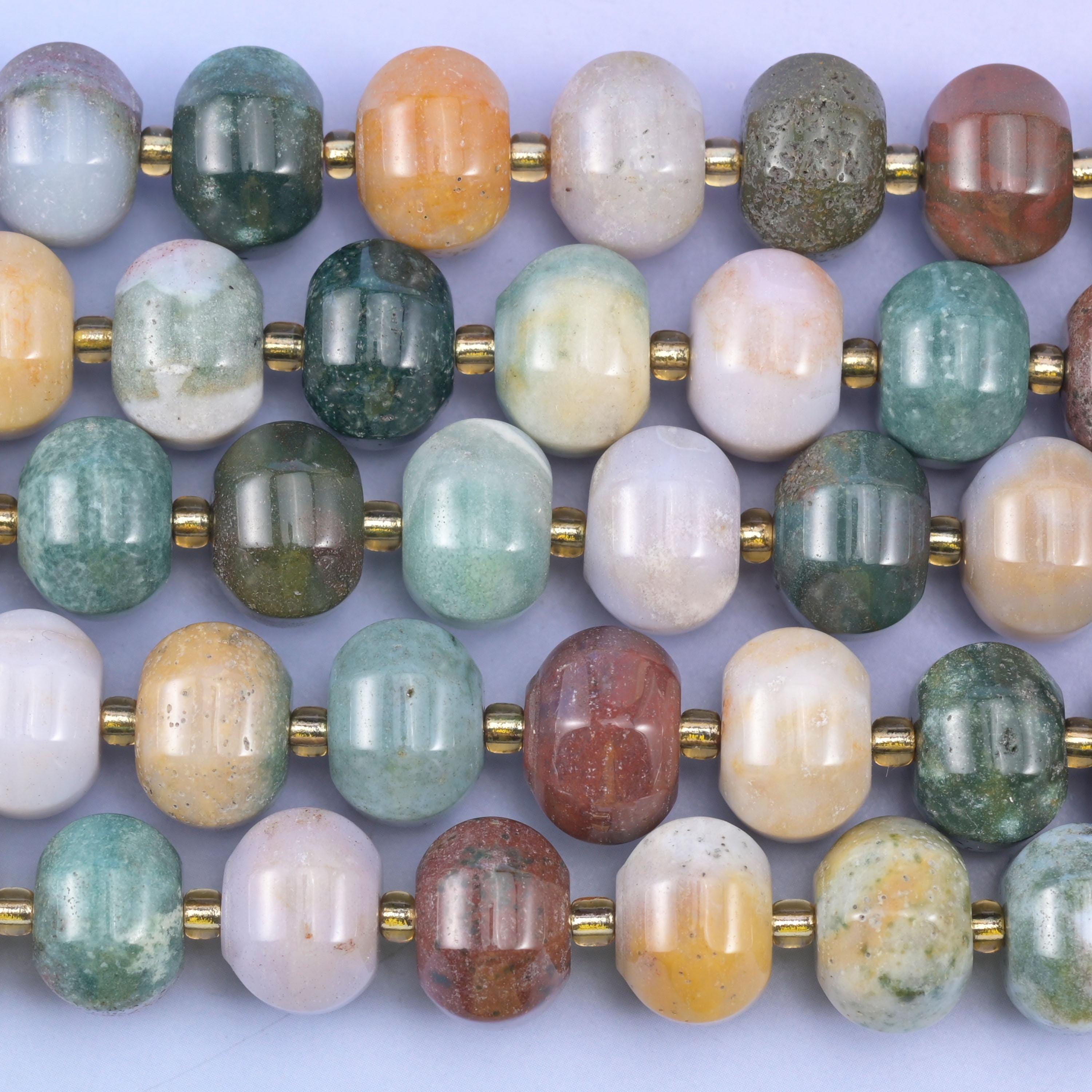 Indian Agate Smooth Pumpkin Rondelle Beads Jewelry Making Size 12x8mm 15" Strand
