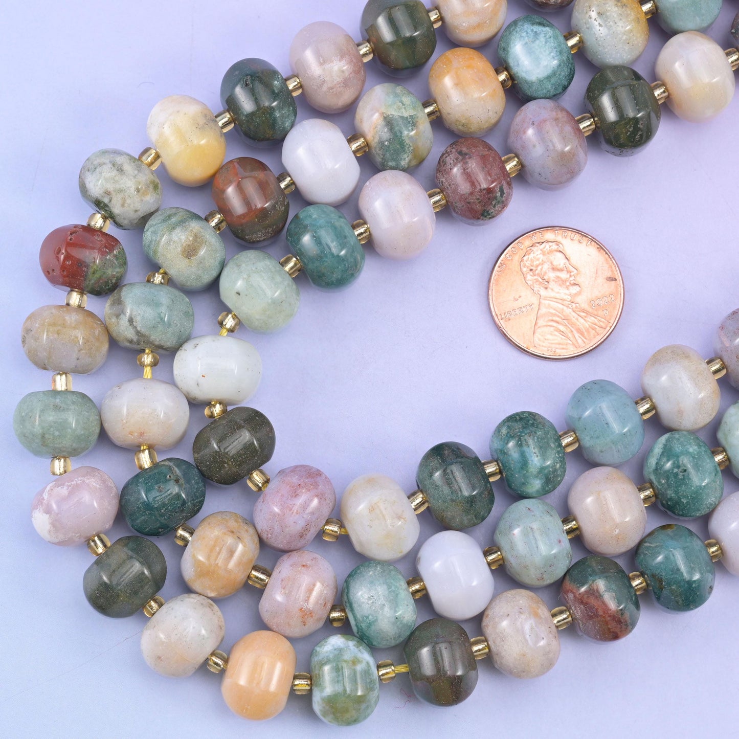 Indian Agate Smooth Pumpkin Rondelle Beads Jewelry Making Size 12x8mm 15" Strand