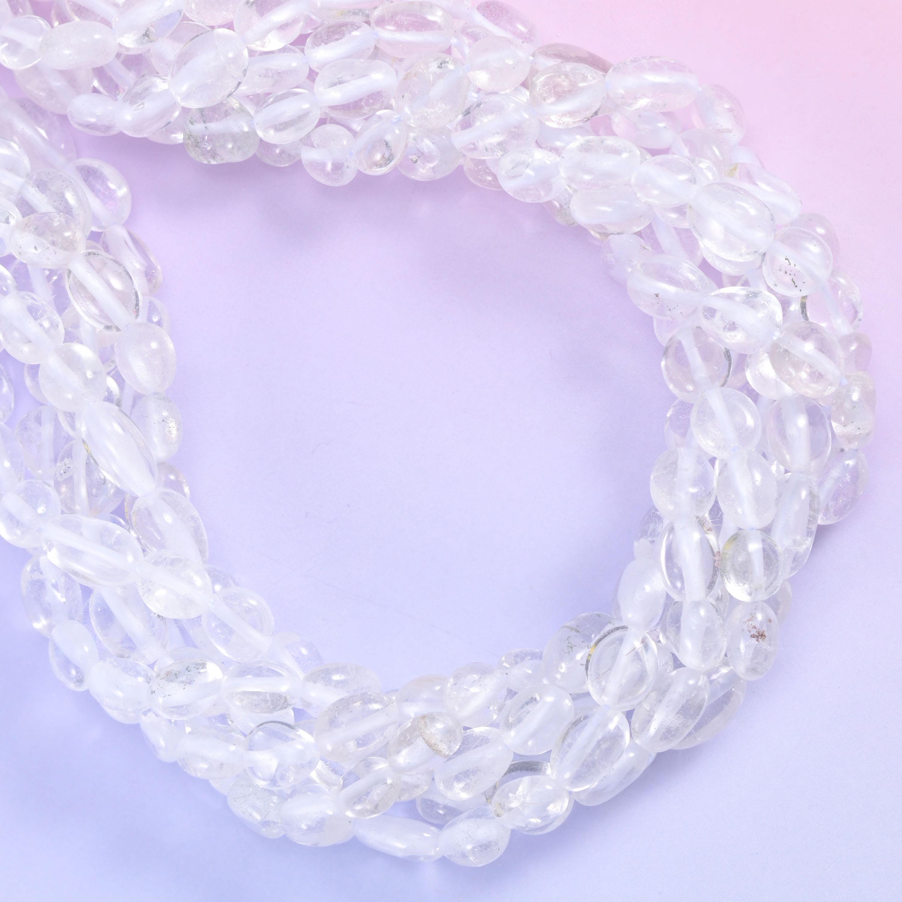 Clear Quartz Pebble Nugget Beads 6-8mm 8-12mm Jewelry Making 15.5" Strand