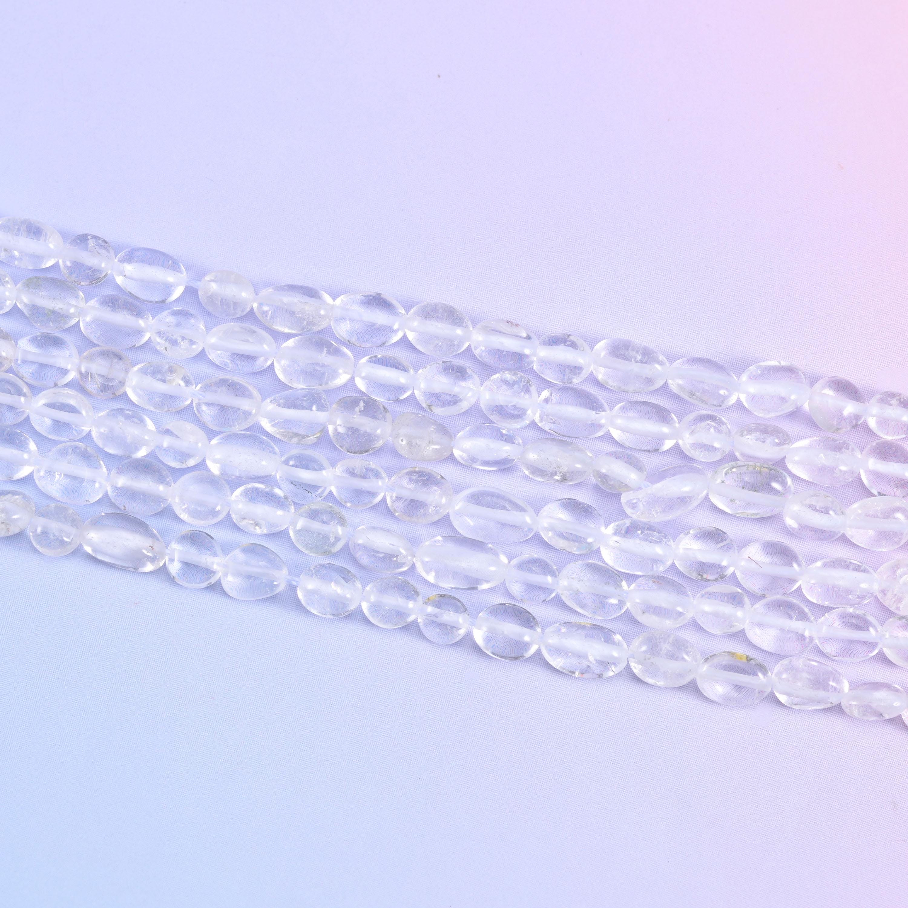 Clear Quartz Pebble Nugget Beads 6-8mm 8-12mm Jewelry Making 15.5" Strand