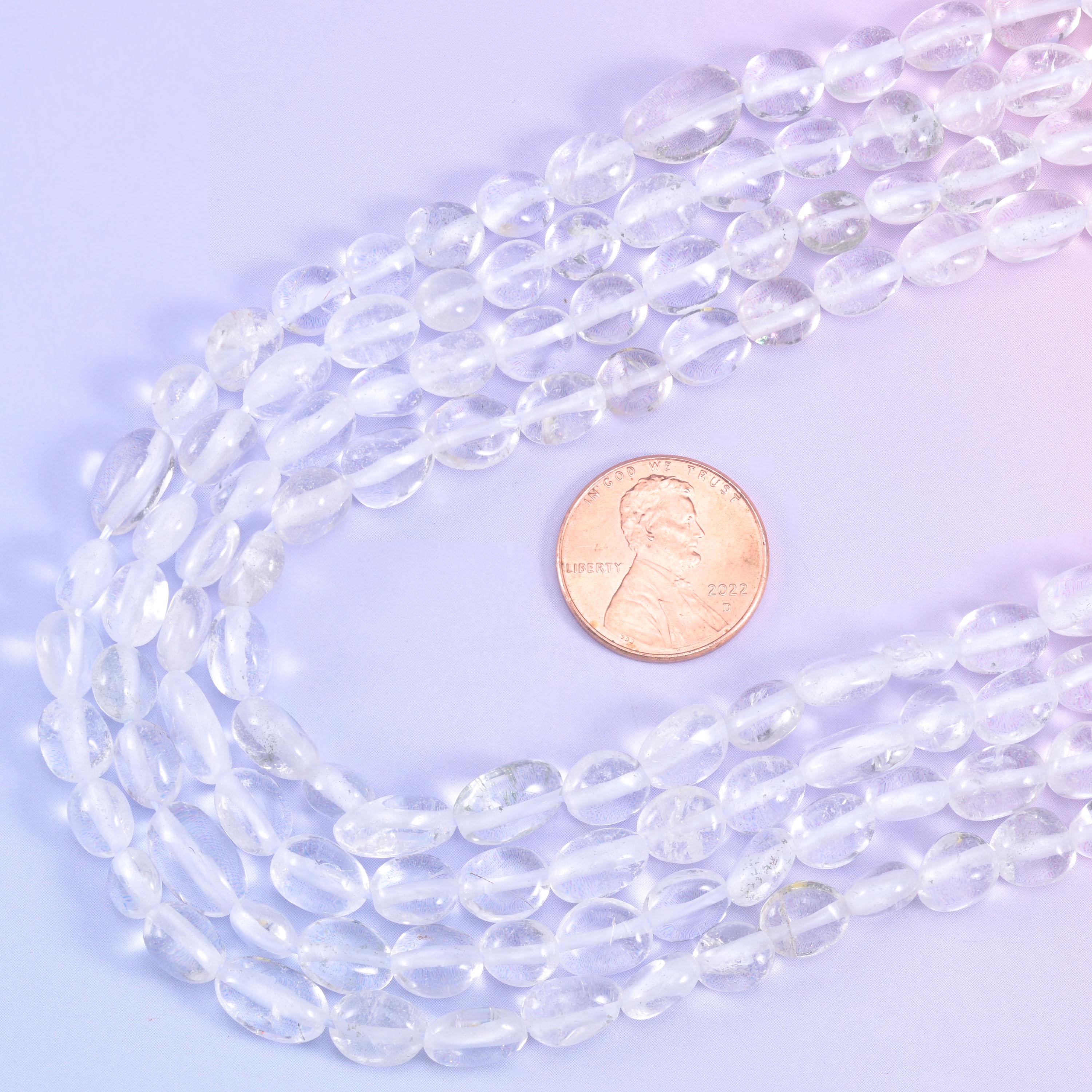 Clear Quartz Pebble Nugget Beads 6-8mm 8-12mm Jewelry Making 15.5" Strand