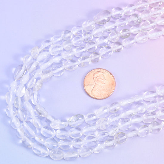 Clear Quartz Pebble Nugget Beads 6-8mm 8-12mm Jewelry Making 15.5" Strand