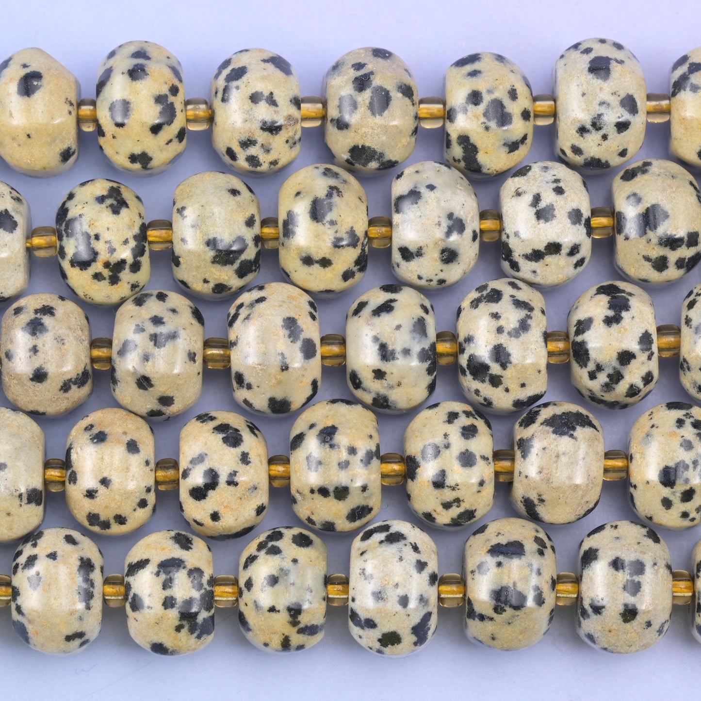 Dalmatian Jasper Pumpkin Rondelle Beads Jewelry Making Size 12x8mm 15" Strand