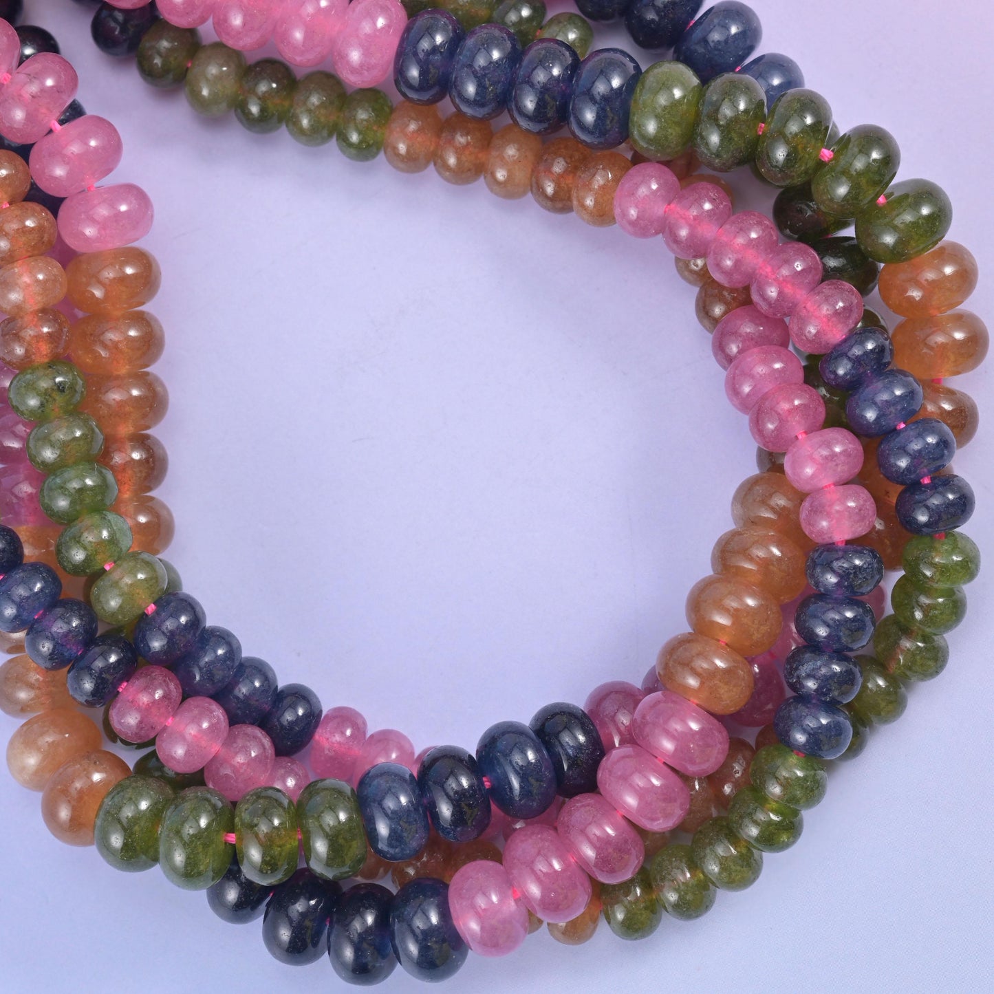 Tourmaline Color Dyed Jade Smooth Rondelle Beads Jewelry Making Size 4x6mm 5x8mm 15" Strand